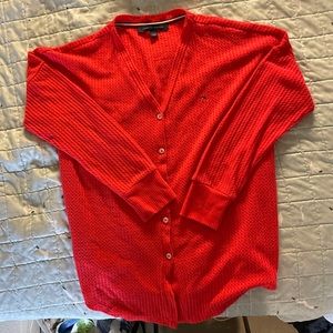 Tommy Hilfiger Knit Red Button Up | size small